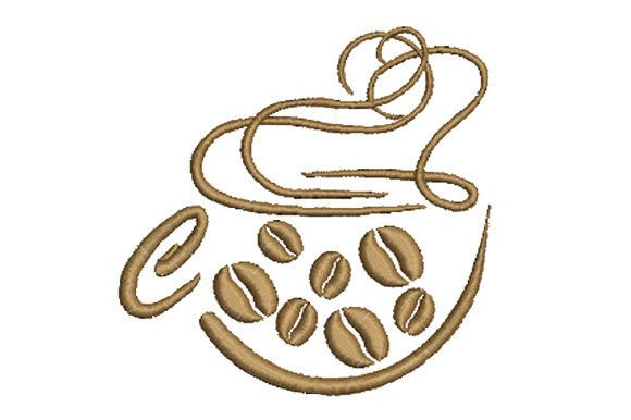 Coffee Beans in a Cup of Coffee Embroidery Review