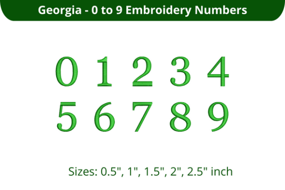Georgia Font 0-9 Embroidery Review
